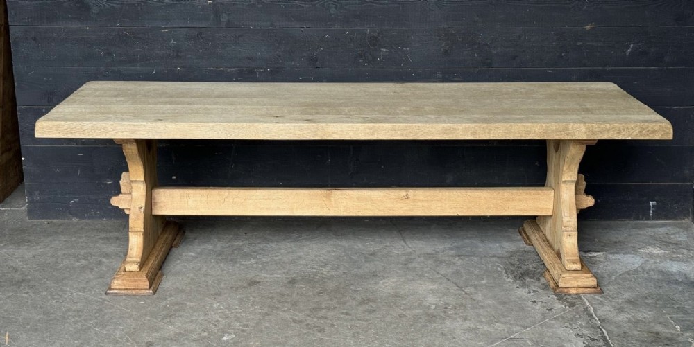 Larger French Bleached Oak Farmhouse Dining Table 