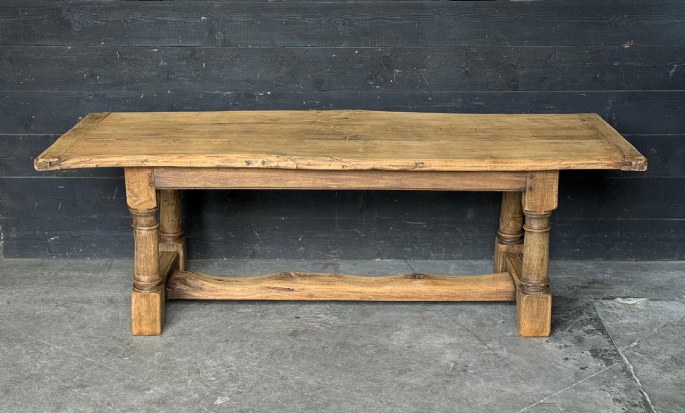 Characterful Bleached Oak Farmhouse Dining Table 