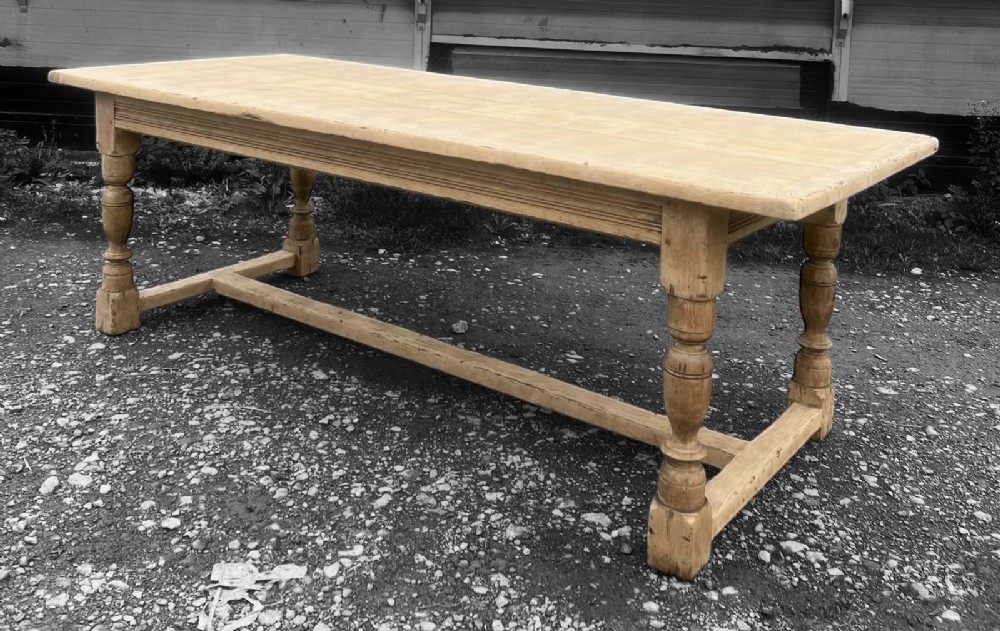 Bleached Oak Farmhouse Dining Table good depth
