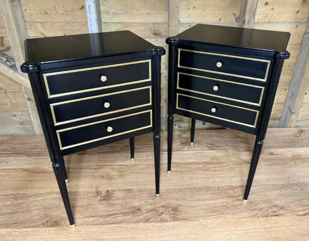 Pretty Pair French Louis XVI Bedsides
