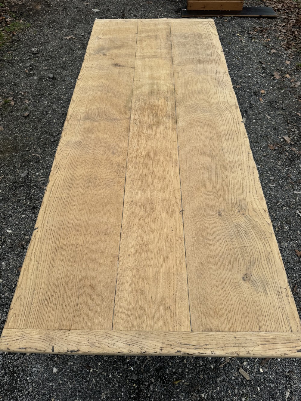 Bleached Oak Farmhouse Dining Table good depth View XIV