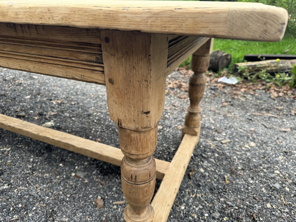 Bleached Oak Farmhouse Dining Table good depth View XVI