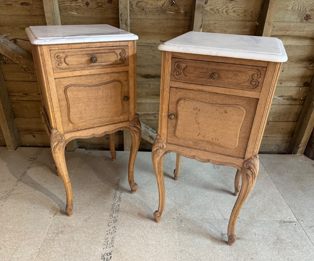 Pair French Bedside Cupboards 