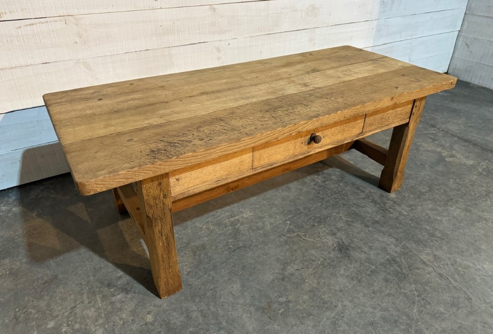 Large Bleached Oak Coffee Table