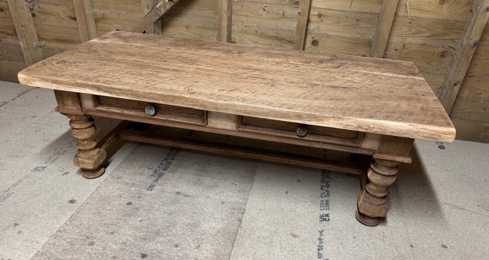 Large Bleached Oak Coffee Table 
