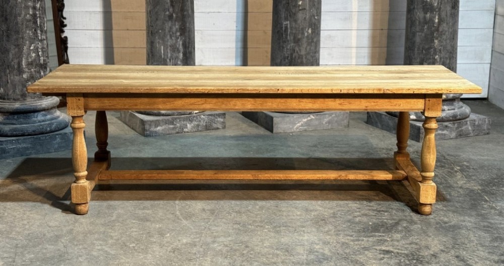 Larger Bleached Oak Farmhouse Dining Table 