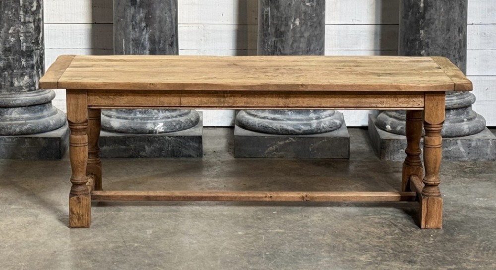 Bleached Oak Farmhouse Dining Table 