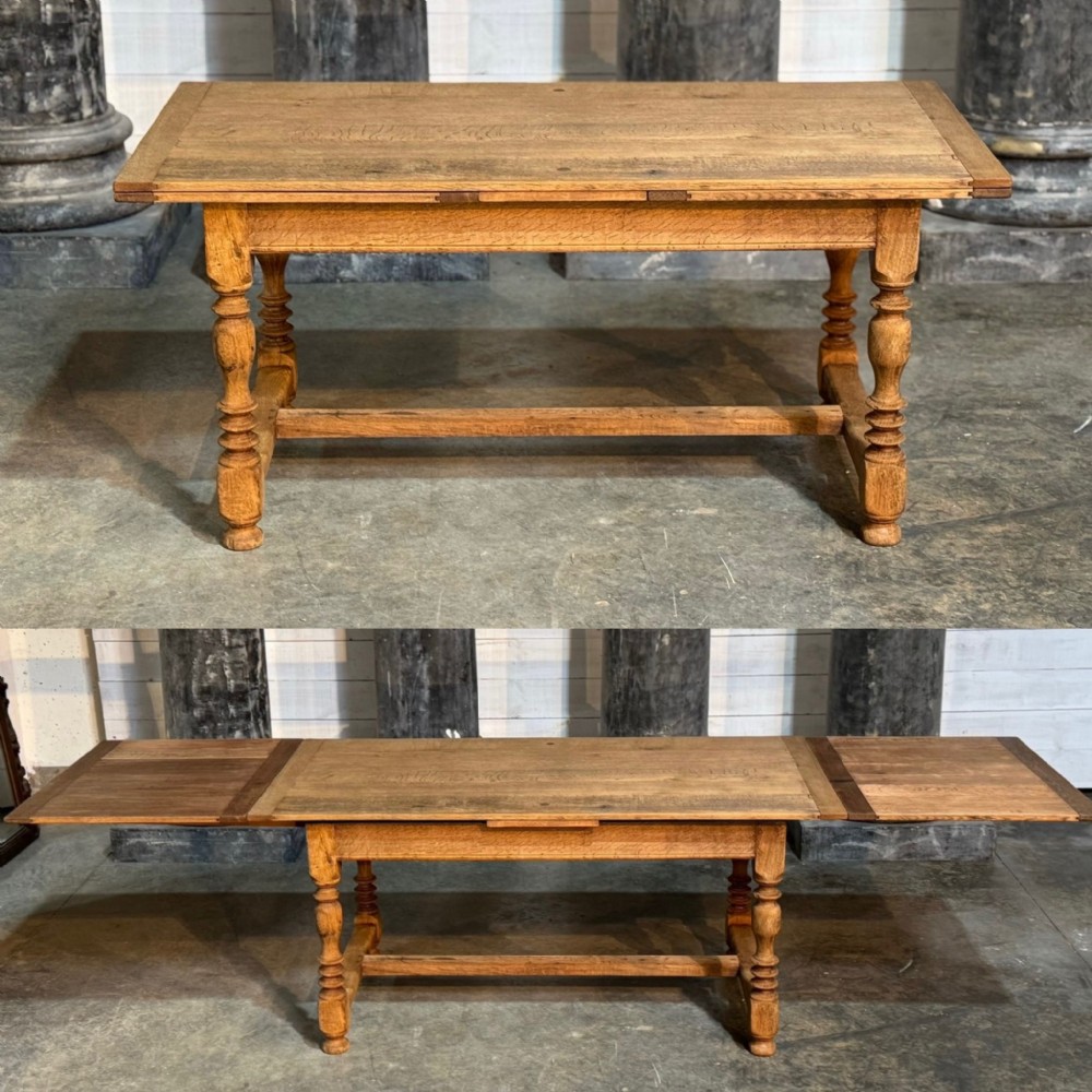 Extendable Oak Farmhouse Dining Table