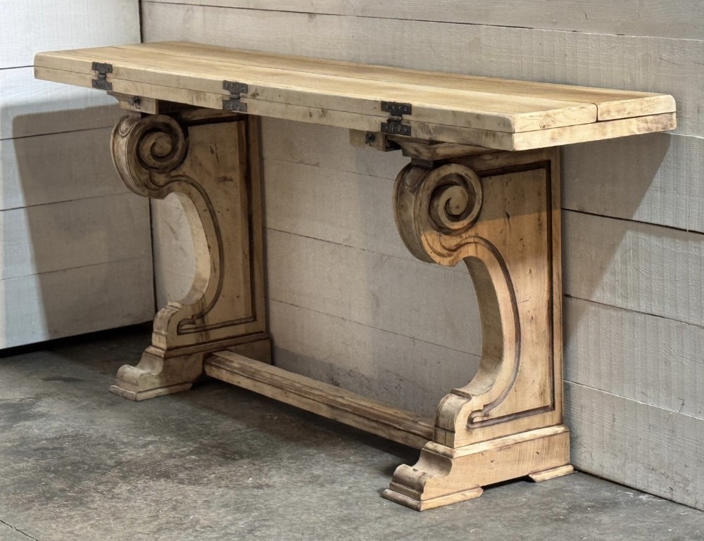 Rare Bleached Walnut Console Table