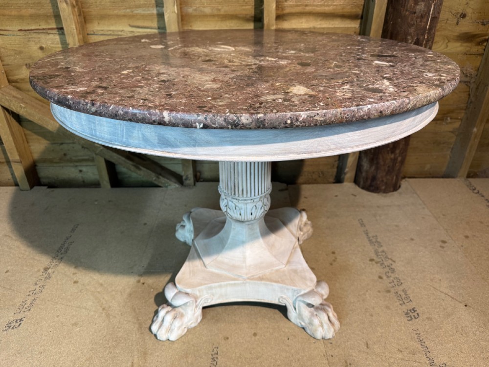 French Bleached Gueridon Centre Table 