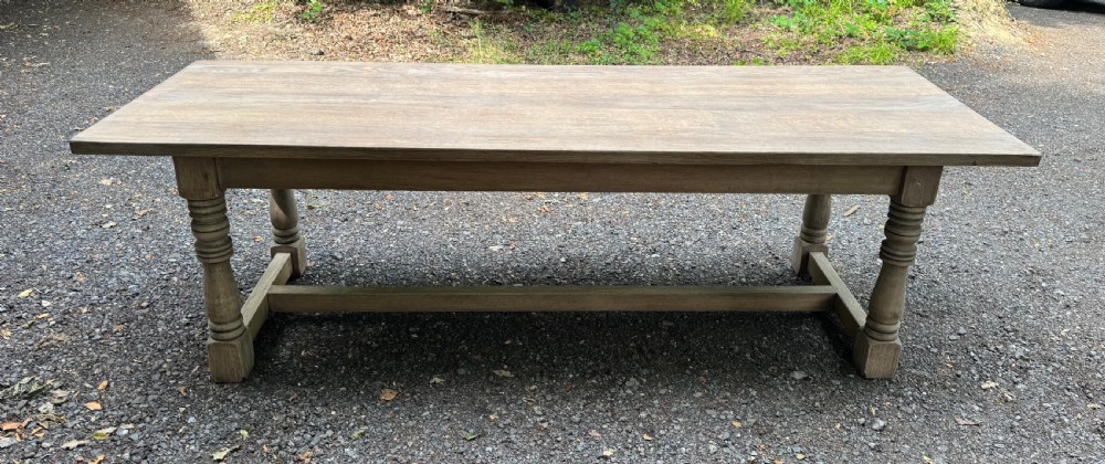 Larger Bleached Oak Farmhouse Dining Table 