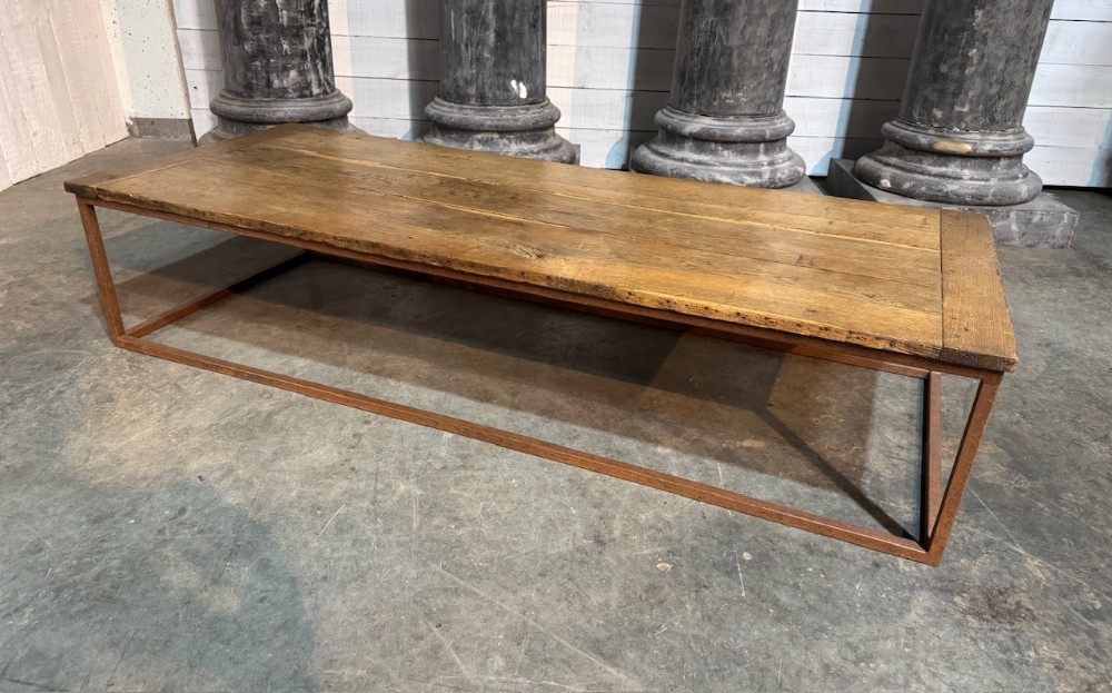 Very Large French Oak Coffee Table