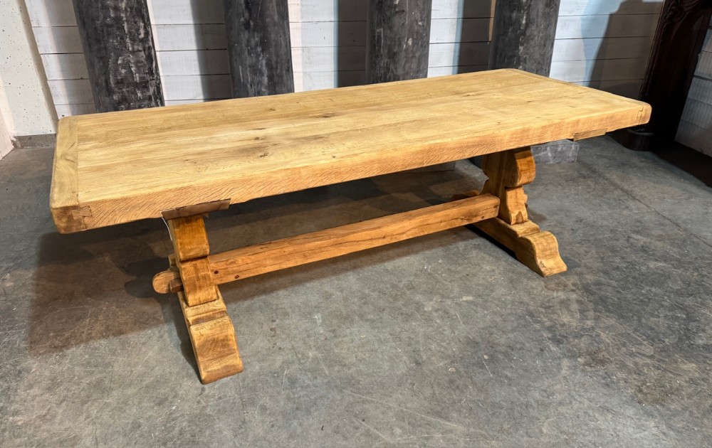 Exceptional French Oak Farmhouse Dining Table 
