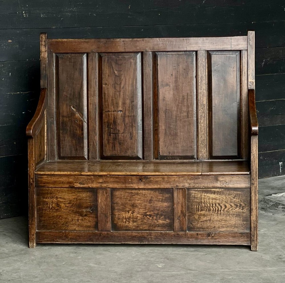 Antique Oak Country Bench