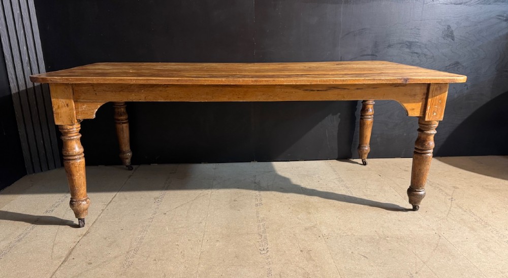 19th Century Pine Farmhouse Dining Table View IV