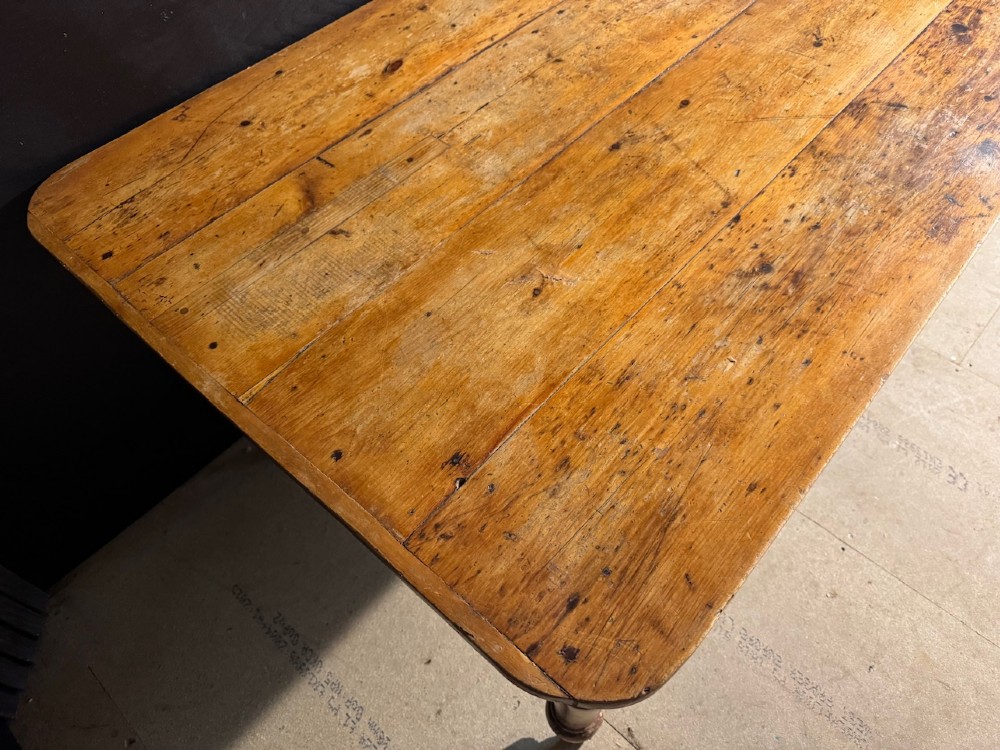 19th Century Pine Farmhouse Dining Table View VI