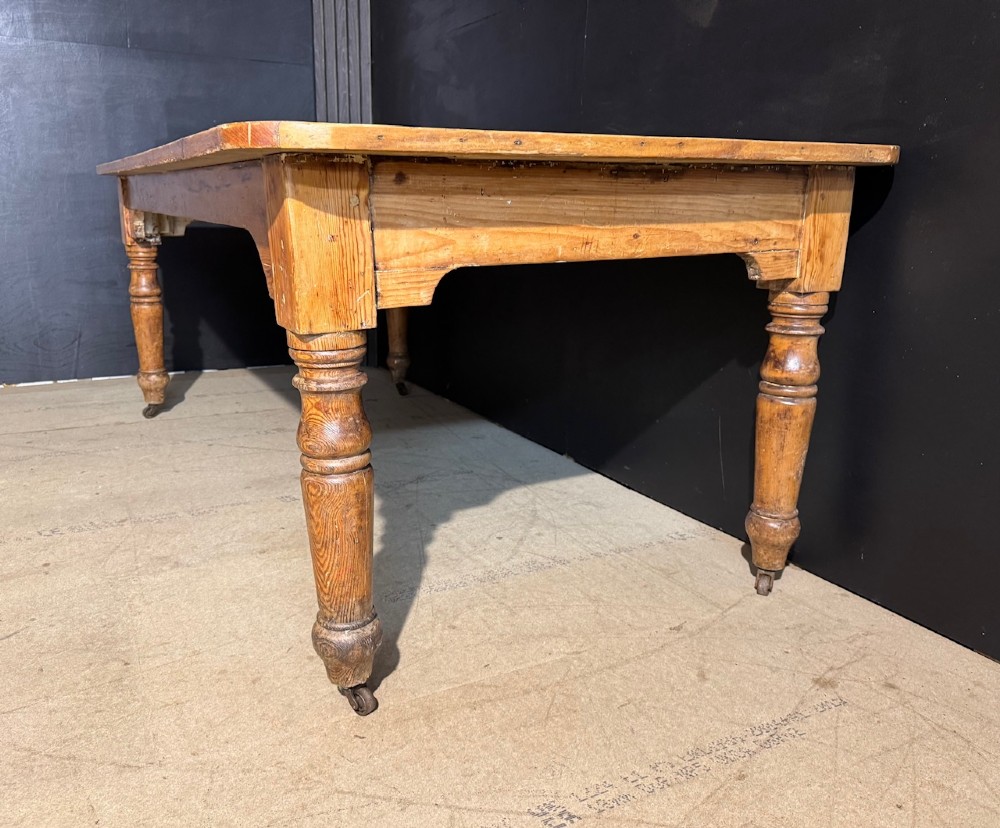 19th Century Pine Farmhouse Dining Table View IX