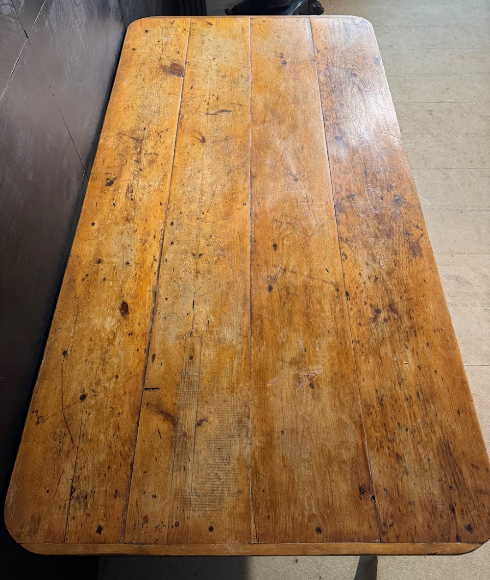 19th Century Pine Farmhouse Dining Table View XI