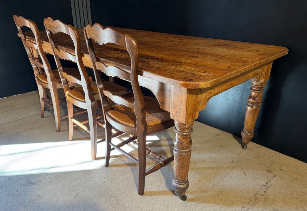 19th Century Pine Farmhouse Dining Table View XIV