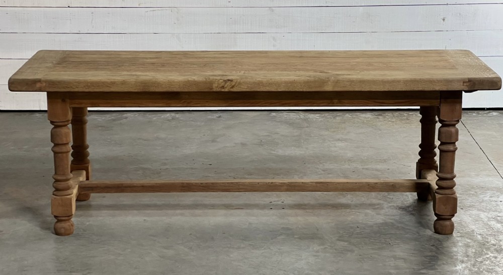 French Oak Farmhouse Kitchen Table with Drawer