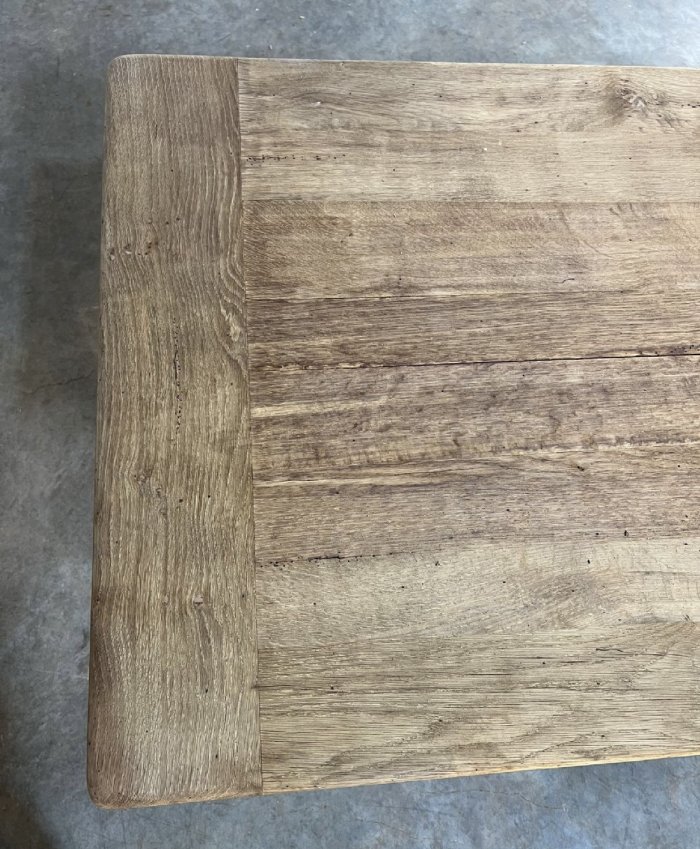 French Oak Farmhouse Kitchen Table with Drawer View V