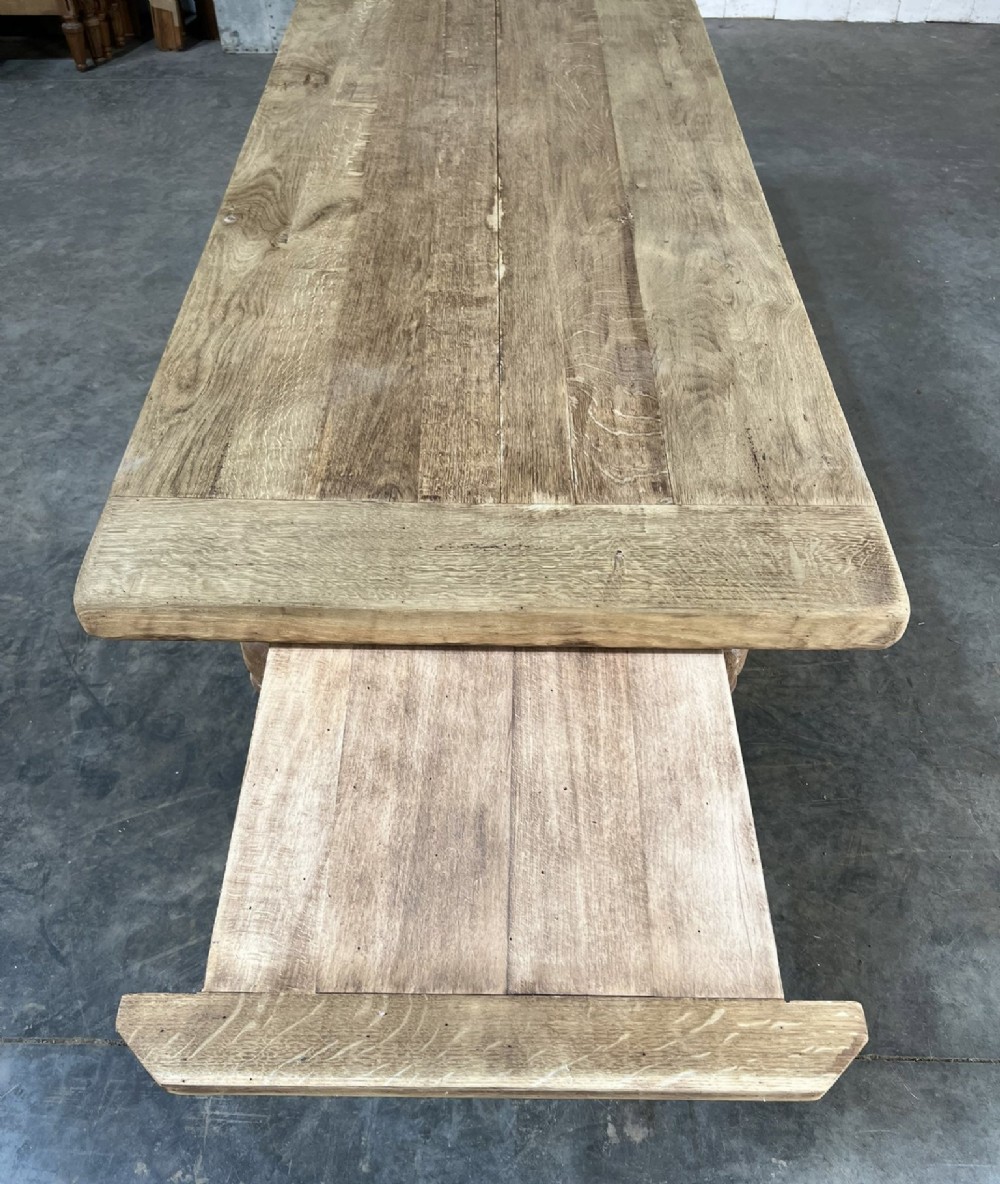 French Oak Farmhouse Kitchen Table with Drawer View VII