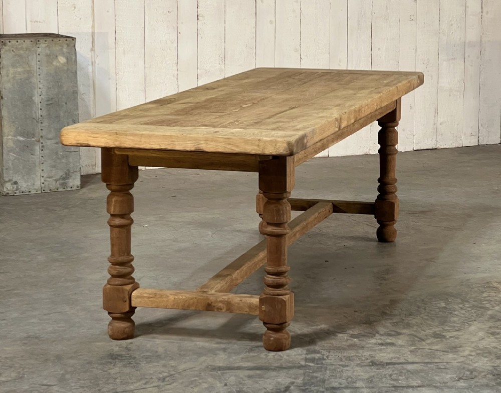 French Oak Farmhouse Kitchen Table with Drawer View VIII