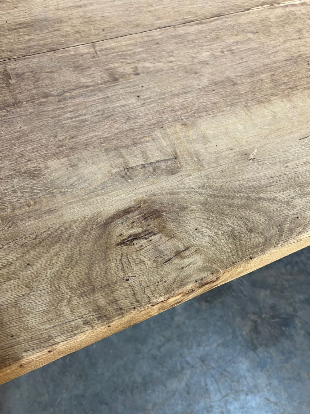 French Oak Farmhouse Kitchen Table with Drawer View X