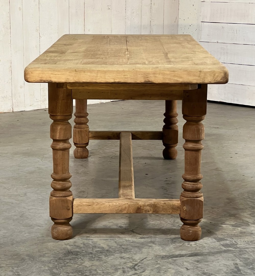 French Oak Farmhouse Kitchen Table with Drawer View XI