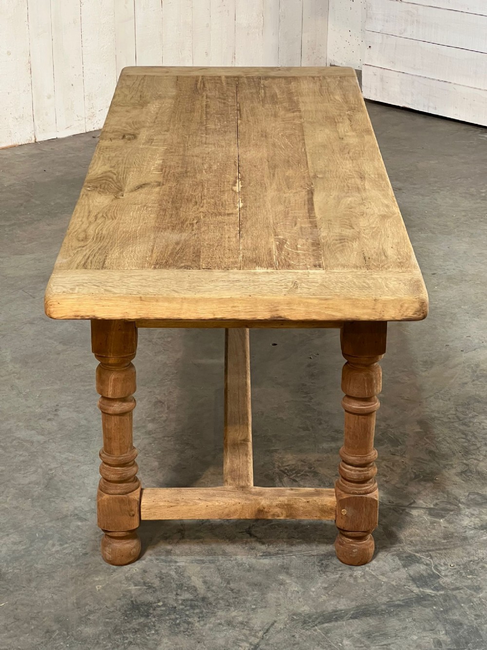 French Oak Farmhouse Kitchen Table with Drawer View XII