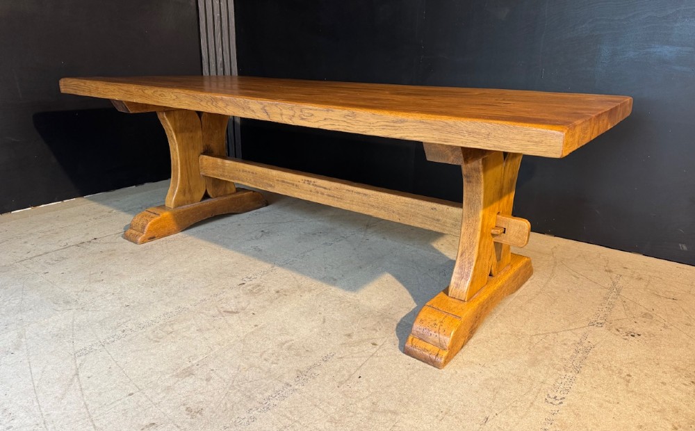 Deep Oak Farmhouse Dining Table View II
