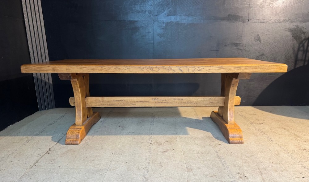 Deep Oak Farmhouse Dining Table View IV