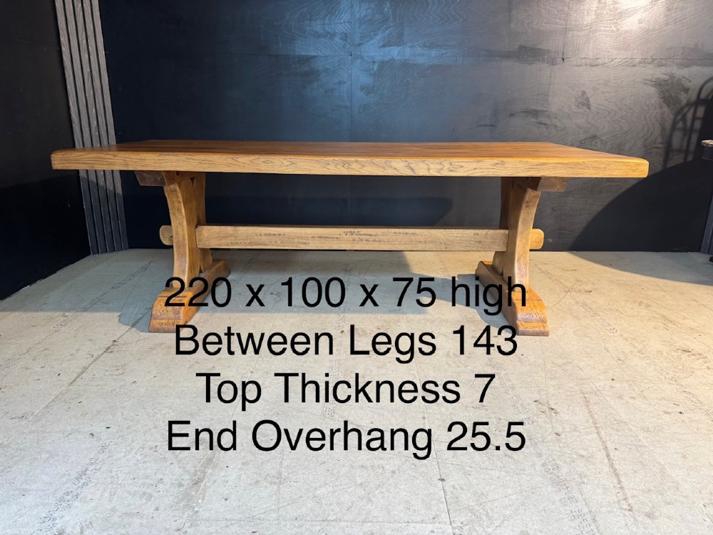 Deep Oak Farmhouse Dining Table View V