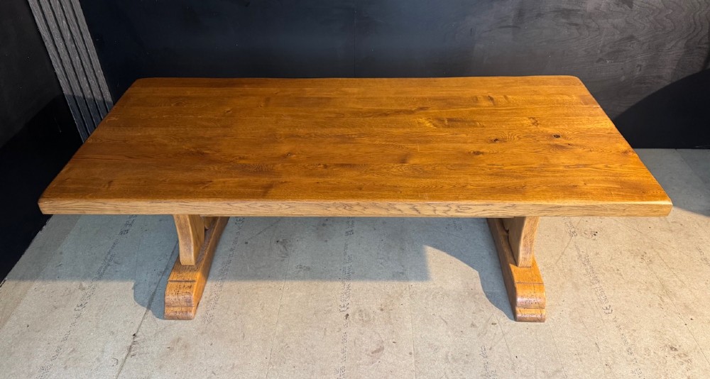 Deep Oak Farmhouse Dining Table View VIII