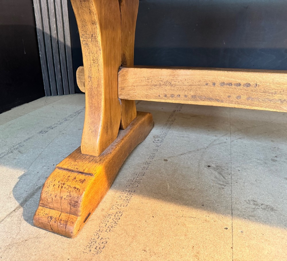 Deep Oak Farmhouse Dining Table View IX
