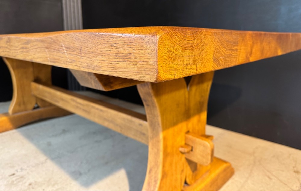 Deep Oak Farmhouse Dining Table View XIV