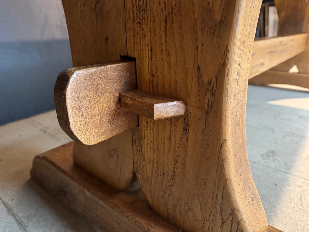 Deep Oak Farmhouse Dining Table View XV