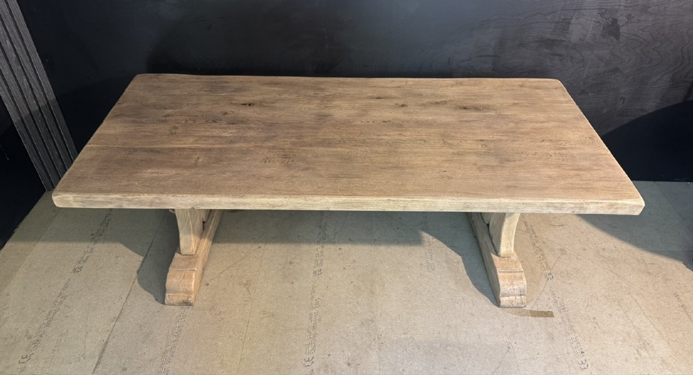 Rare Deep French Oak Farmhouse Dining Table View VII