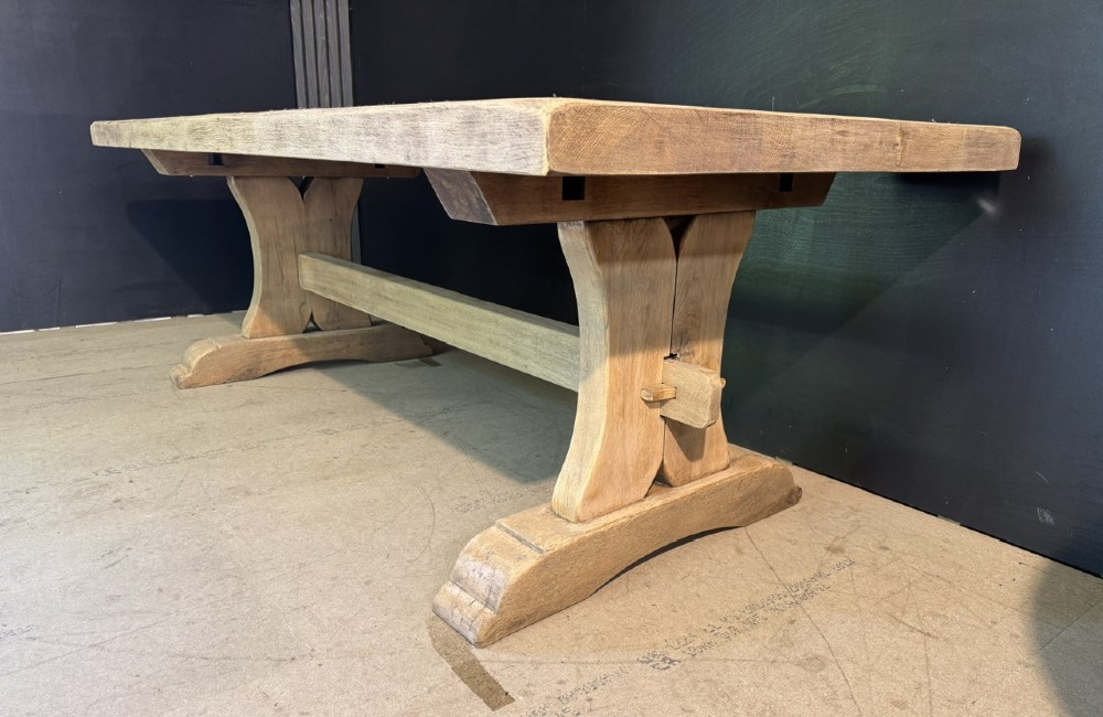 Rare Deep French Oak Farmhouse Dining Table View VIII