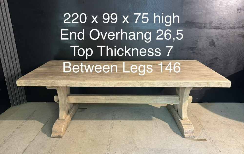 Rare Deep French Oak Farmhouse Dining Table View XIV