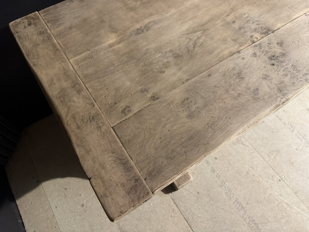 Quality Oak Farmhouse Dining Table View VII