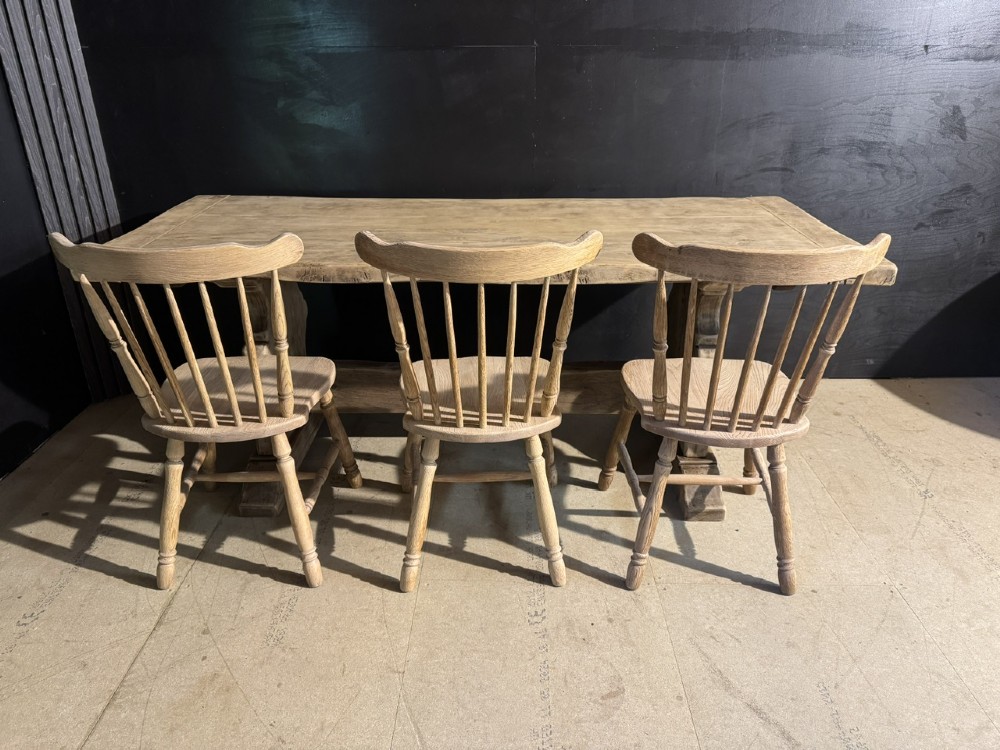 Quality Oak Farmhouse Dining Table View XIV