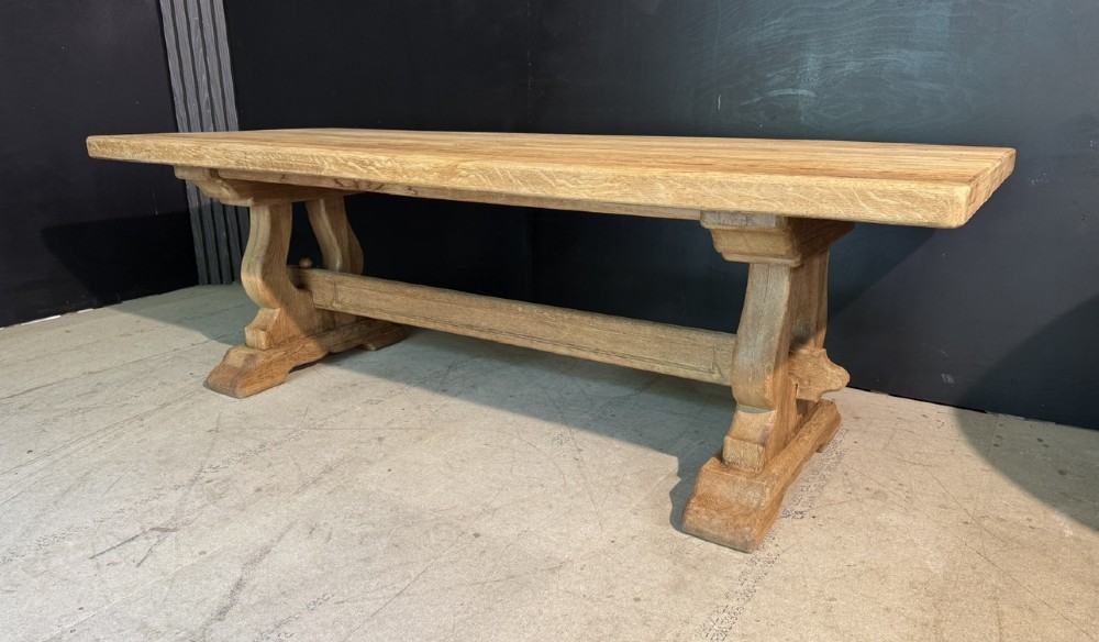 French Bleached Oak Farmhouse Dining Table View II