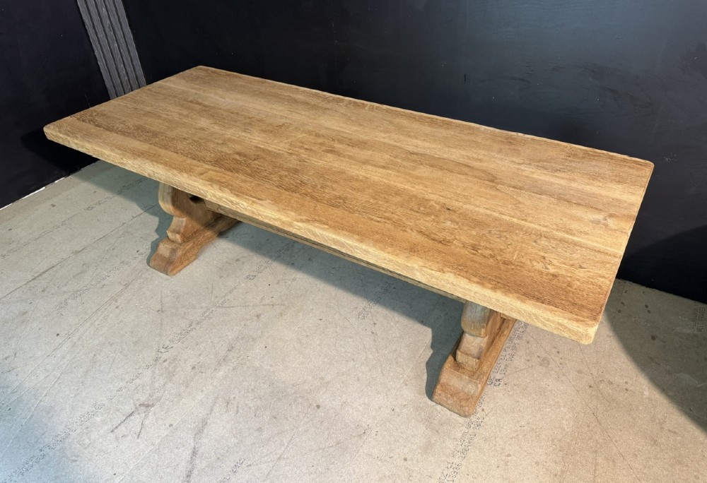 French Bleached Oak Farmhouse Dining Table View III