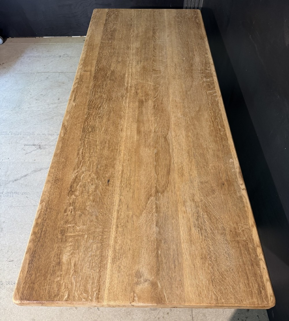 French Bleached Oak Farmhouse Dining Table View IV
