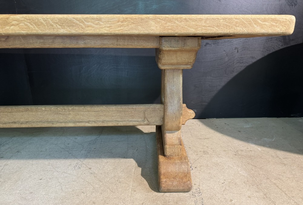 French Bleached Oak Farmhouse Dining Table View VI
