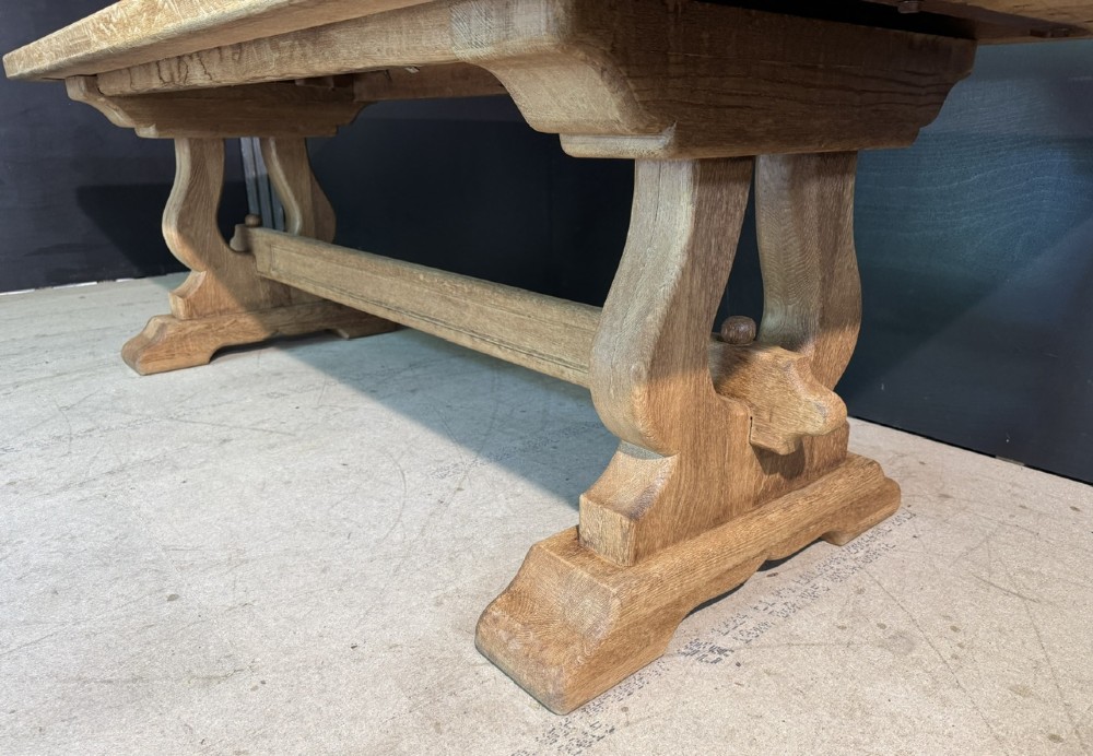 French Bleached Oak Farmhouse Dining Table View VII
