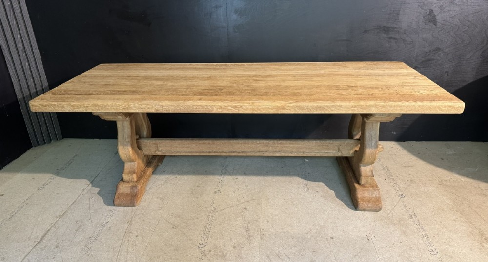 French Bleached Oak Farmhouse Dining Table View X