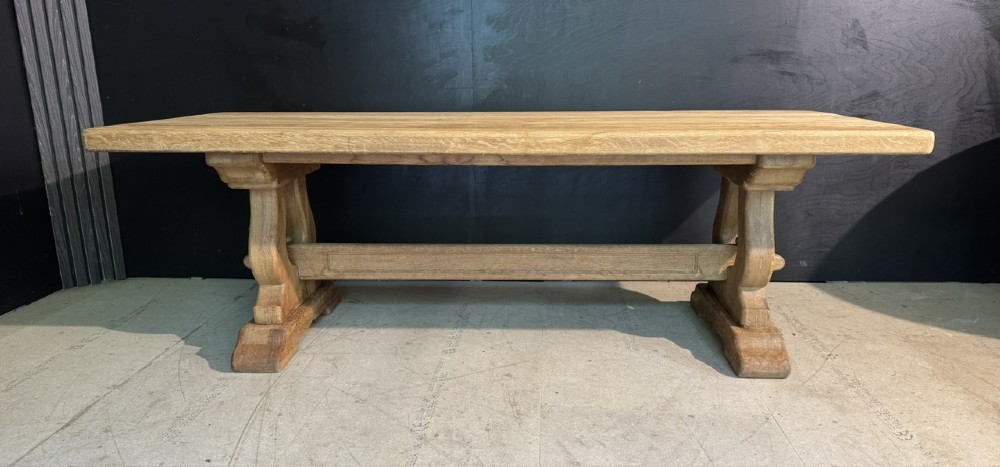 French Bleached Oak Farmhouse Dining Table View XI