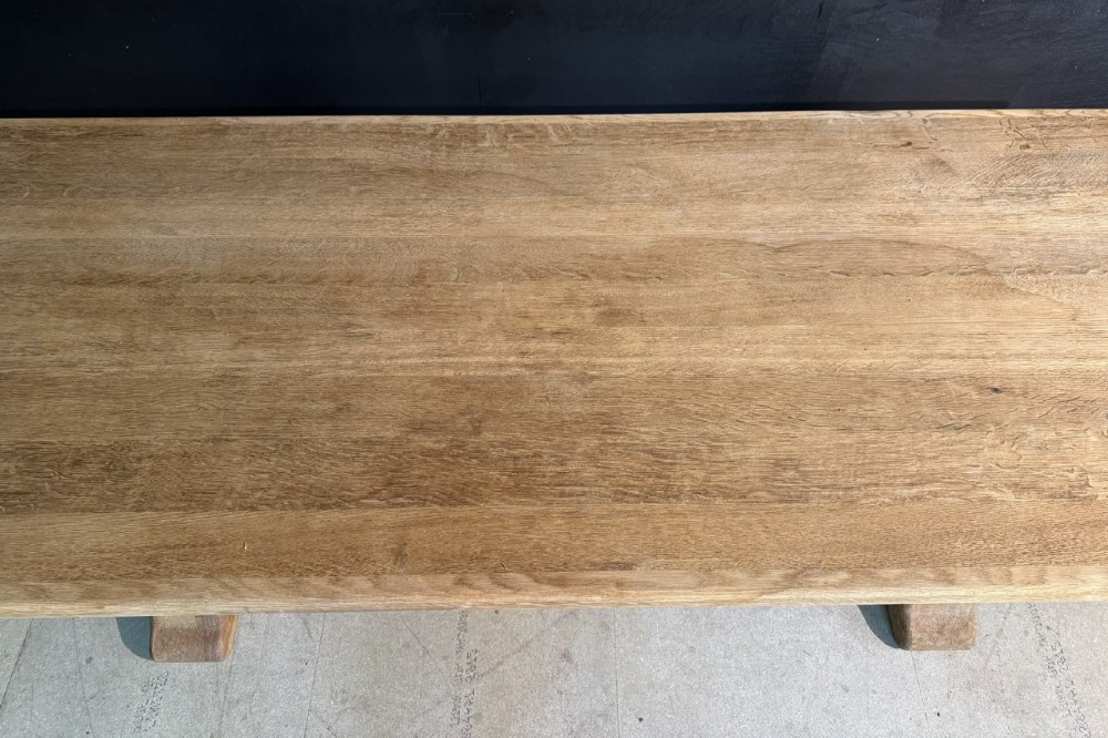 French Bleached Oak Farmhouse Dining Table View XIII